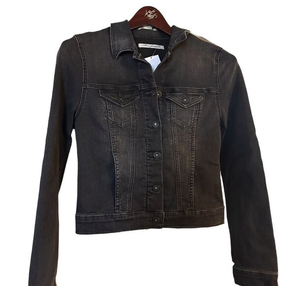 NWT Mavi Jeans Samantha Faded Black Denim Jacket Sample Size Small with tag $128 - Picture 1 of 9